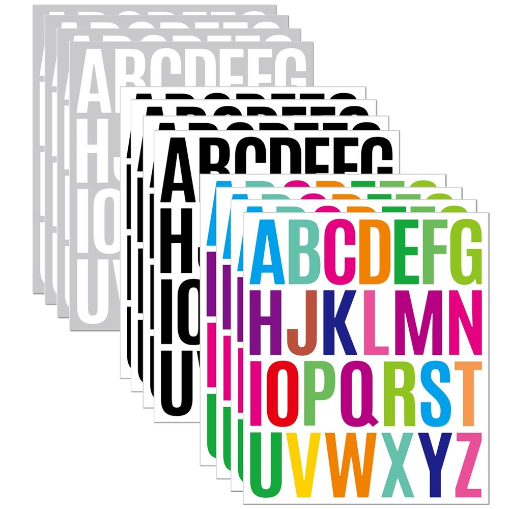 12 Sheets Letter Sticker, 312 PCS Alphabet Stickers Waterproof Alphabet, 2 in…
