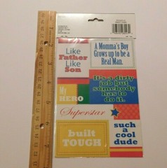 Keepsake Essentials Stickers Lot 2 Sheets Package ~Boy Phrases~ Creativity Inc