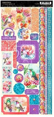 Graphic 45 Flight of Fancy Butterfly Flower Hummingbird Fly Cardstock Stickers
