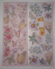 2 Sheets Flower/Butterfly Scrapbook Card Making Paper Crafts Die Cut Stickers