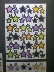 Star Stickers Vtg Halloween Purple Green Orange Black Silver Foil Outline