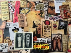 #731 -125+pcs WITCH W/ BROOM PEN SCRAP JUNK JOURNAL KIT REAL EPHEMERA – JOURNAL