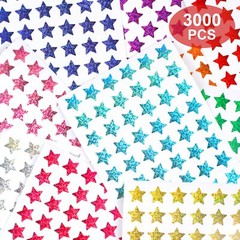 3000 Pack Holographic Foil Metallic Star Stickers for Kids Reward School Home