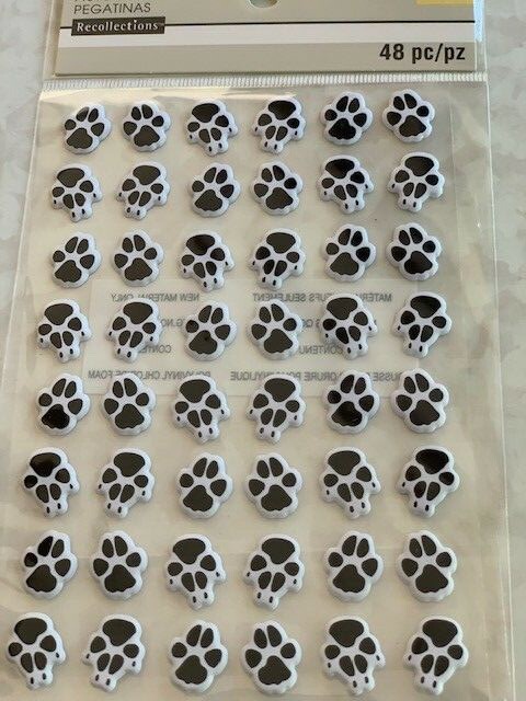 RECOLLECTIONS 3D PUPPY PAW PRINTS DOG FEET PRINTS 1/2” PAWS 48PCS
