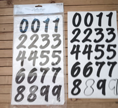 138 Textured Number Stickers Black 2″ tall each 5 full sheets 1 partial