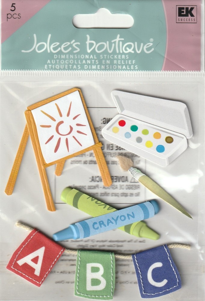 Jolee’s Boutique 3D Stickers LITTLE ARTIST TODDLER Theme 81344 Fast FREE Ship!