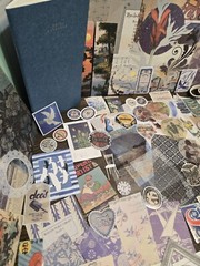 Lot Junk Journal Kit Paper Stickers Tickets Tags Labels Ephemera Cards Tags Book