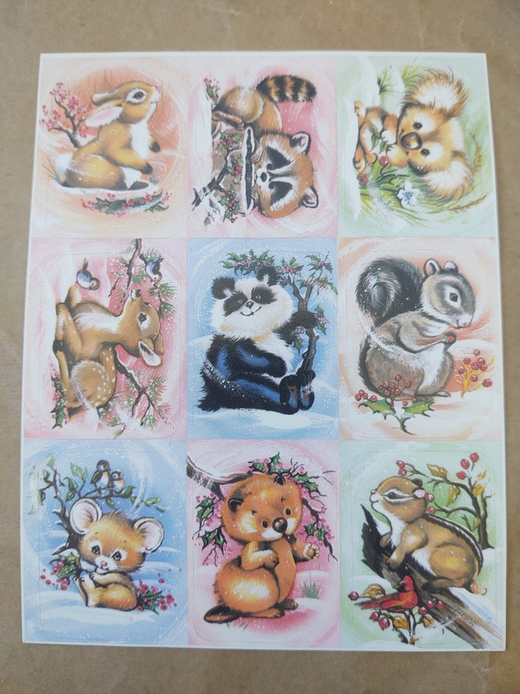 Vintage Eureka Sticker Sheet – The Paper Magic Group – Christmas Woodland Animal