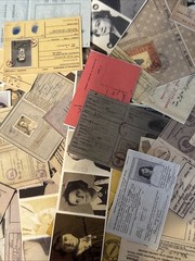 50 +piece vintage style(ID &passport Photos) Lot Junk Journal Ephemera