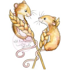 New Wild Rose Studio Clear cling rubber stamp HARVEST MICE FALL free USA ship