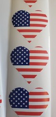 16 Patriotic Stickers/Heart Flag Stickers/USA Flag Stickers/4th Of July Stickers