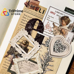100 Pcs Vintage Frame Decorative Stickers – Scrapbooking Supplies for Color-1
