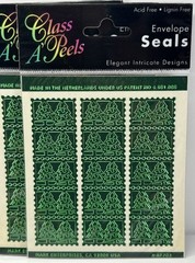 Class A Peels Stickers GREEN CHRISTMAS TREE SEALS / STICKERS 3 Packs CHRISTMAS