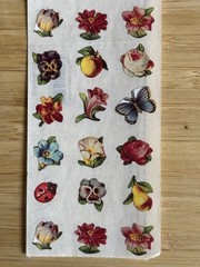 Vintage Stickers 1993 Grossman’s Gifted Line Mini Flowers & Fruit *Victorian*
