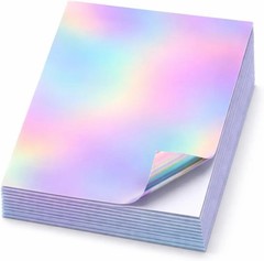 50 Sheets Holographic Printable Sticker Paper 8.5 x 11 inch Waterproof Stickers