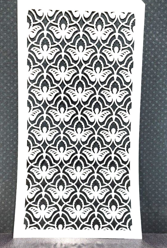 Floral Butterfly Pattern Ornate Baroque Stencil 5″ x 8″