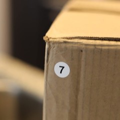 White with Black Number 7 Circle Dot Stickers, 3/4 Inch Round, 500 Labels on …