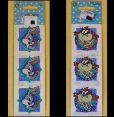 Sandylion DISNEY 101 Dalmatians Puppy Dog Fuzzy AND TAZ & BUGS 4 Sticker SHEETS