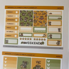 Hubman & Chubgirl Armadillo Cowboys Mini Planner Kit Washi & Stickers Set