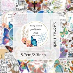 20Pcs Random Aesthetic Butterfly Inspirational Bible Verse Waterproof Stickers