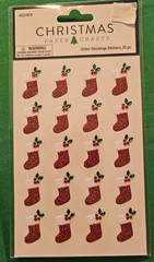 8 HL Paper Crafts Christmas Themed Glitter Stocking w/bling Sticker Packs