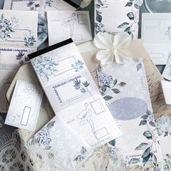 9 Sheets Vintage Flowers Writable Scrapbook Paper Journal Supplies Decoupage Art