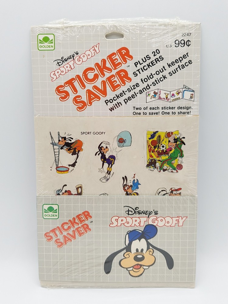 Vintage 1984 Disney’s SPORT GOOFY Sticker Saver – Sticker Album & Stickers – NOS