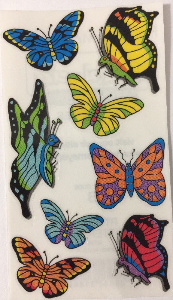 BUTTERFLIES Stickers(8pc)Frances Meyer•Colorful•Nature•Insect •Memories•Bug•Fly•