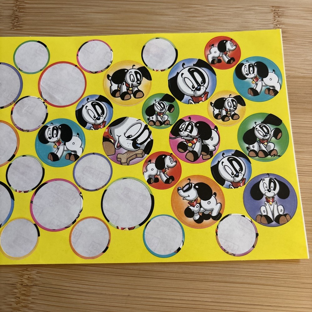 Highlights Stickers Robot Toy Puppy Dog Black & White Red Collar