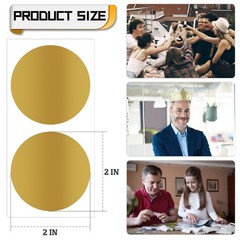 100 Pcs 2 Inch Round Scratch Off Stickers, Gold Self Adhesive