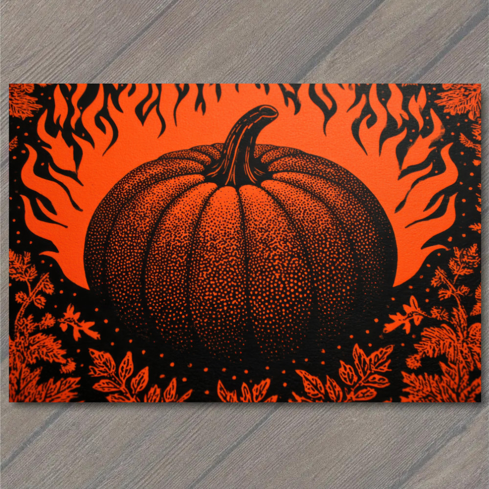 STICKER Vintage Look Pumpkin Orange Black Haunted Halloween