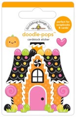 Doodlebug Stickers Doodle-Pop 3D Candy Cottage Halloween Pumpkin Heart Lollipop
