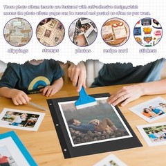 60 Sheets Self Adhesive Photo Album Refill Pages for 3 Ring Binder 11 x 9 Inch