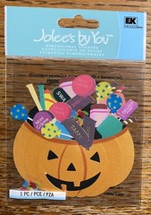 Jolees PUMPKIN Basket Bucket Trick or Treat Halloween Candy Scrapbook Stickers