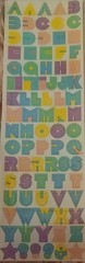 1 Strip Mrs Grossman`s ABC alpha Alphabet Pastel Baby Stickers 1993