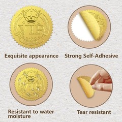 100Pcs Cross Gold Foil Stickers, 2 Inch Cross Gold Embossed Envelopes Seals R…
