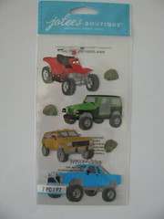 Jolee’s Boutique Embellishments OFF ROADING 4 Vehicles 7 Pieces NOS