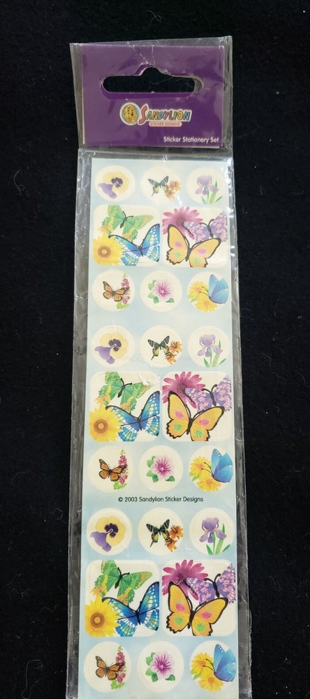 Sandylion Butterfly Micro Sticker Stationery Set, 2003, 1 Sheet