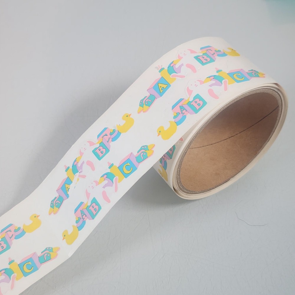 Vintage Mrs Grossmans Baby Toys Sticker Roll Lot of 38 Squares – READ