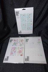 Basic Grey Chipboard stickers lot of 3 / floral / alphabet