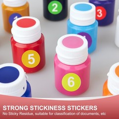 Number 12 Stickers 1″ Round Coded Self-Adhesive Labels Rose Red 500Pcs/Roll