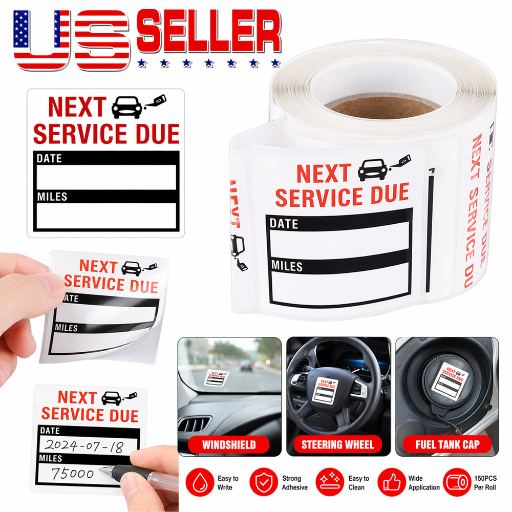 150pcs Oil Change Service Reminder Stickers for Car Truck Van SUV Windshield