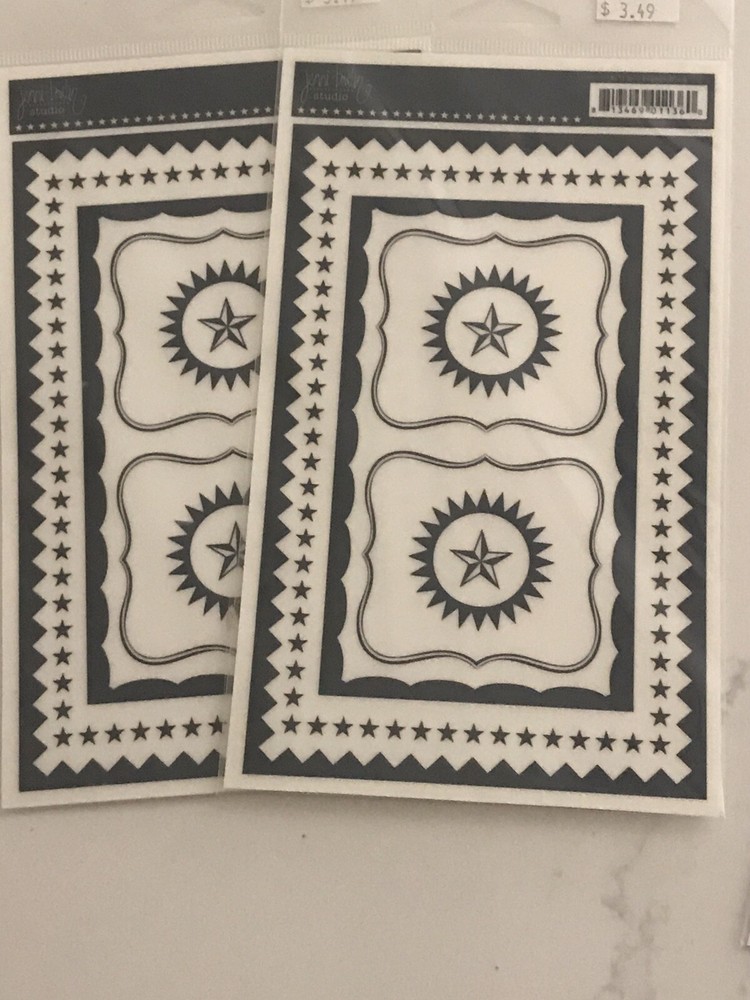 JENNI BOWLIN BLACK Frames / stars – 2 Sheets – NEW