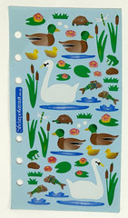 Vintage Duck Pond Swan Turtle Frog Scrapbook Stickers Stickopotamus Binder Sheet