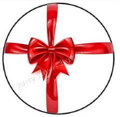 RED BOW PRESENT GIFT ENVELOPE SEALS LABELS STICKERS PARTY FAVORS