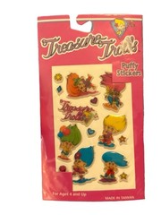 Treasure Trolls Vintage Puffy Stickers 1992 Ace Novelty Style #4