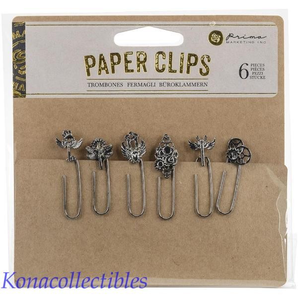 Prima Marketing Decorative Paper Clips .75″ 6/Pkg STEAMPUNK