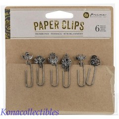 Prima Marketing Decorative Paper Clips .75″ 6/Pkg STEAMPUNK
