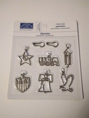 Crafts KF Silver Charms Patriotic USA Liberty Bell Eagle Star Firecracker