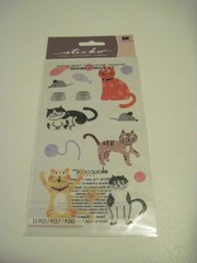 Crafts Stickers Sticko Cats Cat Mice Fish Food Bowls Yarn Glitter Orange Black